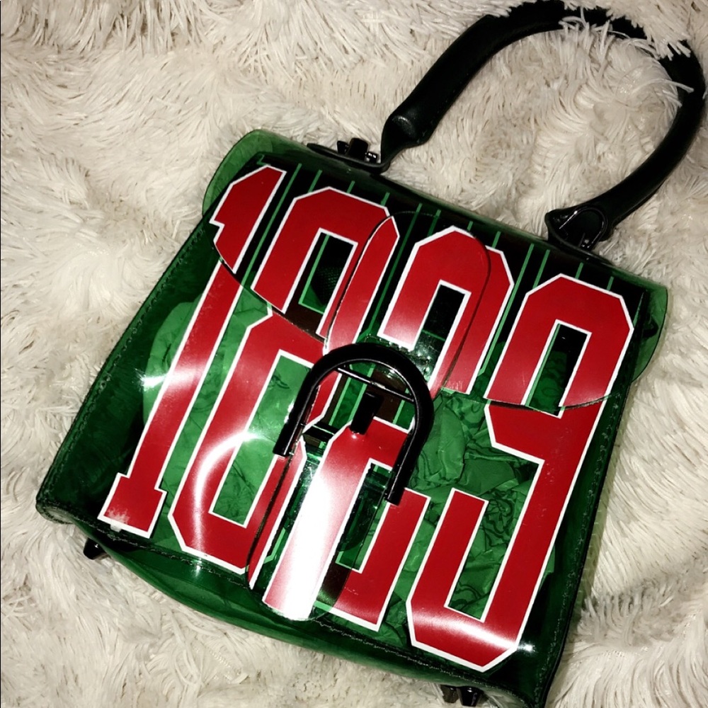 Emerald green see-through mini handbag
